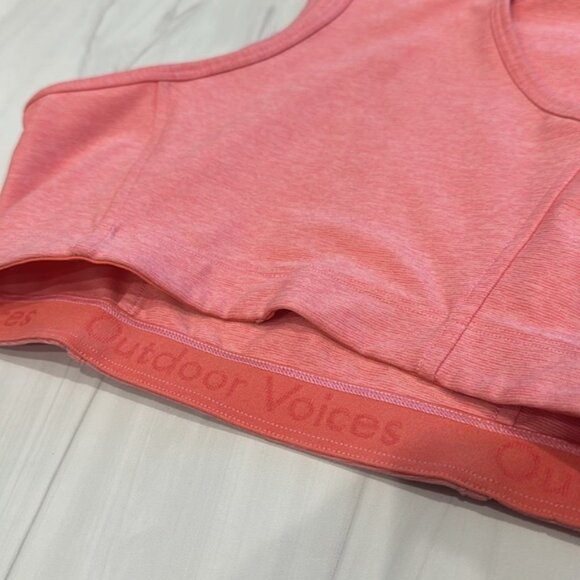 Outdoor Voices Women's Pink Punch Athena High Neck Crop Top Size Small - Picture 7 of 8